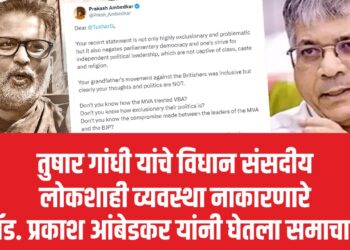 तुषार गांधी यांचे विधान संसदीय लोकशाही व्यवस्था नाकारणारे