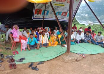 भेल प्रकल्प सुरू व्हावा, यासाठी शेतकऱ्यांचे साखळी उपोषण