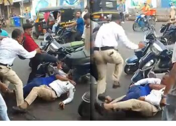"Nalasopara Crime News: लायसन्स नसलेल्या बापलेकांकडून वाहतूक पोलिसांना रस्त्यातच लाथाबुक्यांनी मारहाण!"