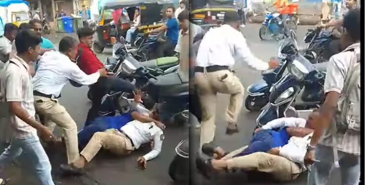 "Nalasopara Crime News: लायसन्स नसलेल्या बापलेकांकडून वाहतूक पोलिसांना रस्त्यातच लाथाबुक्यांनी मारहाण!"