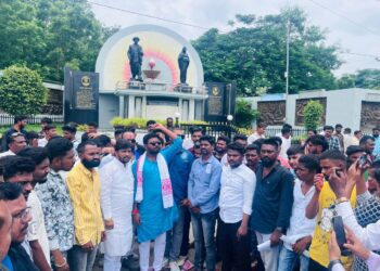 हेमंत पाटील यांच्या विरोधात वंचित बहुजन युवा आघाडीचे निदर्शने