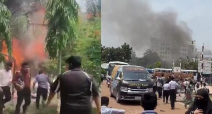 मोठी बातमी! बांगलादेश हवाई दलाचे प्रशिक्षण विमान कोसळले