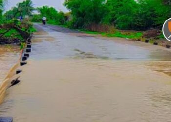 Solapur : चांदणी नदीला पूर, वाहतूक ठप्प; स्वातंत्र्यदिनाच्या कार्यक्रमासाठी गावकऱ्यांची धडपड