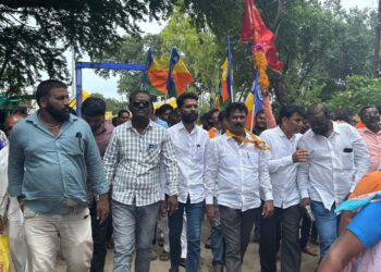 किसन चव्हाण यांच्या उपस्थितीत पाटोदा येथे विविध प्रश्नांवर वंचित बहुजन आघाडीचा हल्लाबोल मोर्चा