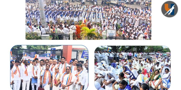 महाबोधी महाविहार, महू जन्मभूमी व दीक्षाभूमी मुक्तीसाठी बुलडाणा येथे जन आक्रोश आंदोलन