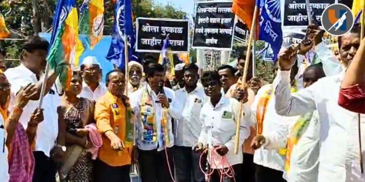 आमदार राजळेंच्या कार्यालयावर वंचित बहुजन आघाडीचा भव्य मोर्चा; मागण्या मान्य न झाल्यास 'काळी दिवाळी' साजरी करण्याचा इशारा