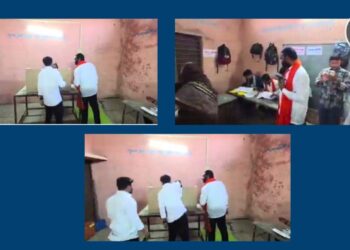 संतोष बांगर पुन्हा वादात; मतदान केंद्रात घुसून घोषणाबाजी, गोपनीयतेचा भंग केल्याने कारवाईची मागणी!