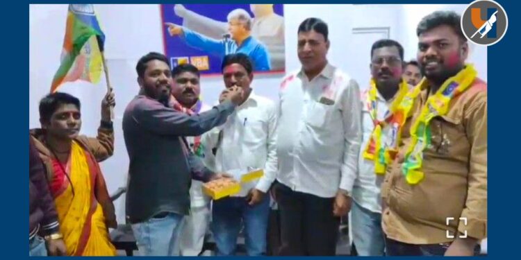 नगरपरिषद निवडणूक यशानिमित्त जालन्यात वंचित बहुजन आघाडीचा आनंदोत्सव