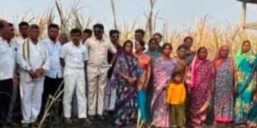 जातीय द्वेषातून भोगगावात बौद्ध शेतकऱ्यांची ४० एकर ऊस शेती जाळली; वंचित बहुजन आघाडीची घटनास्थळी पाहणी!