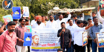 नांदेड: माता रमाई आंबेडकर चौकात गिरीश महाजनांचा निषेध; वंचित बहुजन युवा आघाडीची आंदोलनातून आक्रमक भूमिका