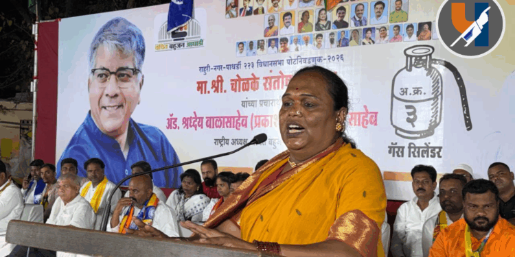 राहुरीत संतोष चोळके यांच्या सभेत दिशा शेख यांचा सत्ताधाऱ्यांवर हल्लाबोल