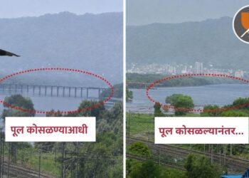 ठाण्यात बुलेट ट्रेन प्रकल्पाचा पूल खाडीत वाहून गेला; वंचित बहुजन आघाडीचे सरकारला सवाल