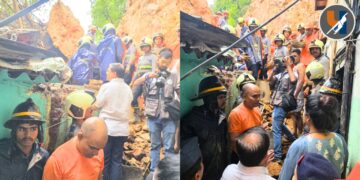 घाटकोपरमध्ये टेकडी खचून चाळीवर कोसळली; ६ जणांचा मृत्यू, अनेक जण ढिगाऱ्याखाली